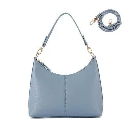 Bolsa de ombro Keyli feminina em couro PU azul 11 L x 4,5 L x 9 A