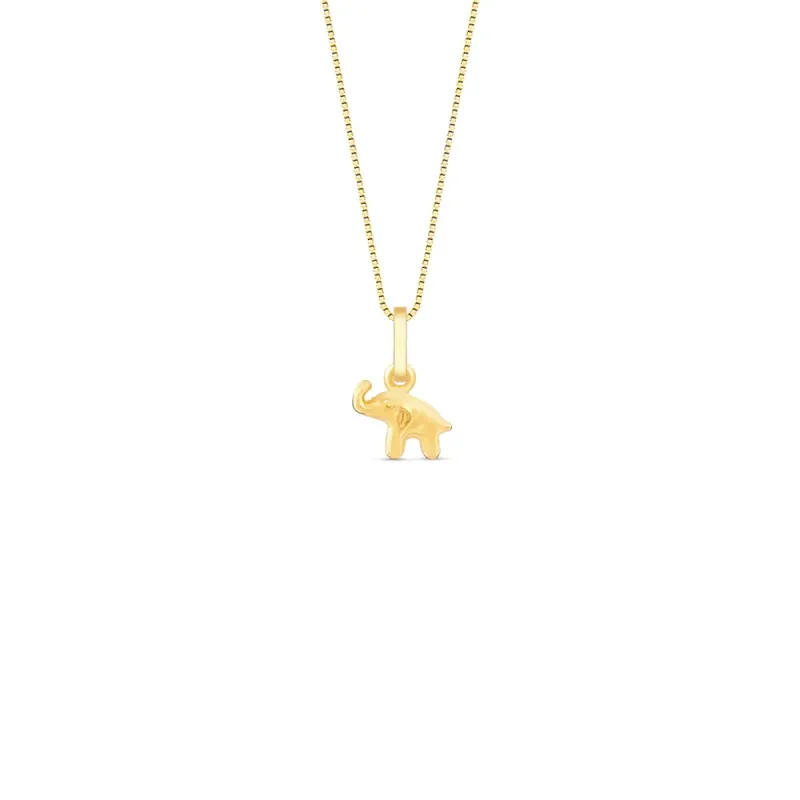 Pingente Icones Elefante da Sorte em Ouro Amarelo 18k, 10mm