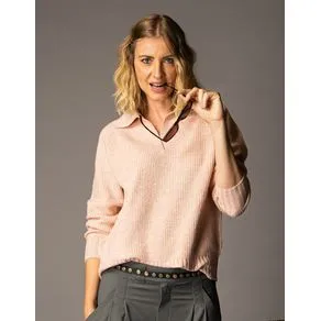 PULLOVER FEMININO EM TRICOT DECOTE V GOLA