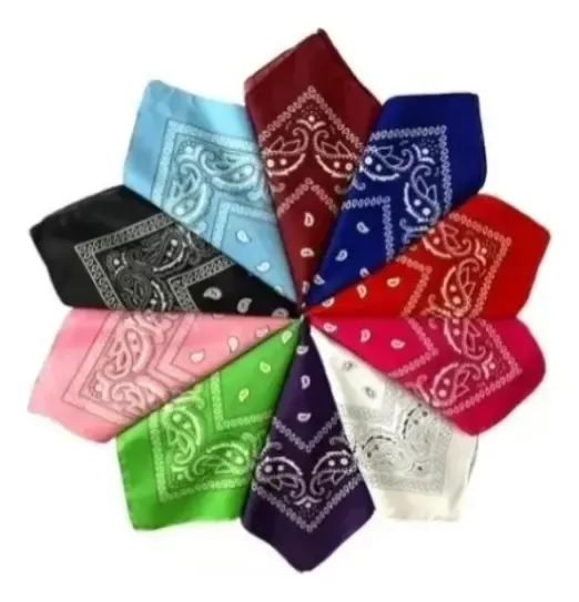 Kit 4 Bandanas Lenço Cabeça Pansley Motoqueiro Unissex