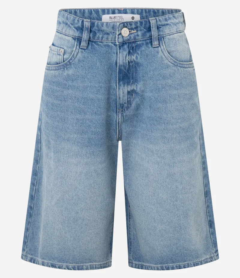 Bermuda Jorts em Jeans com Bolsos Médio