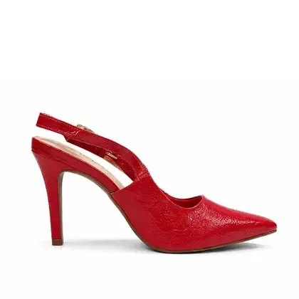 Sapato Scarpin Feminino Bebecê Slingback Bico Fino Salto Fino