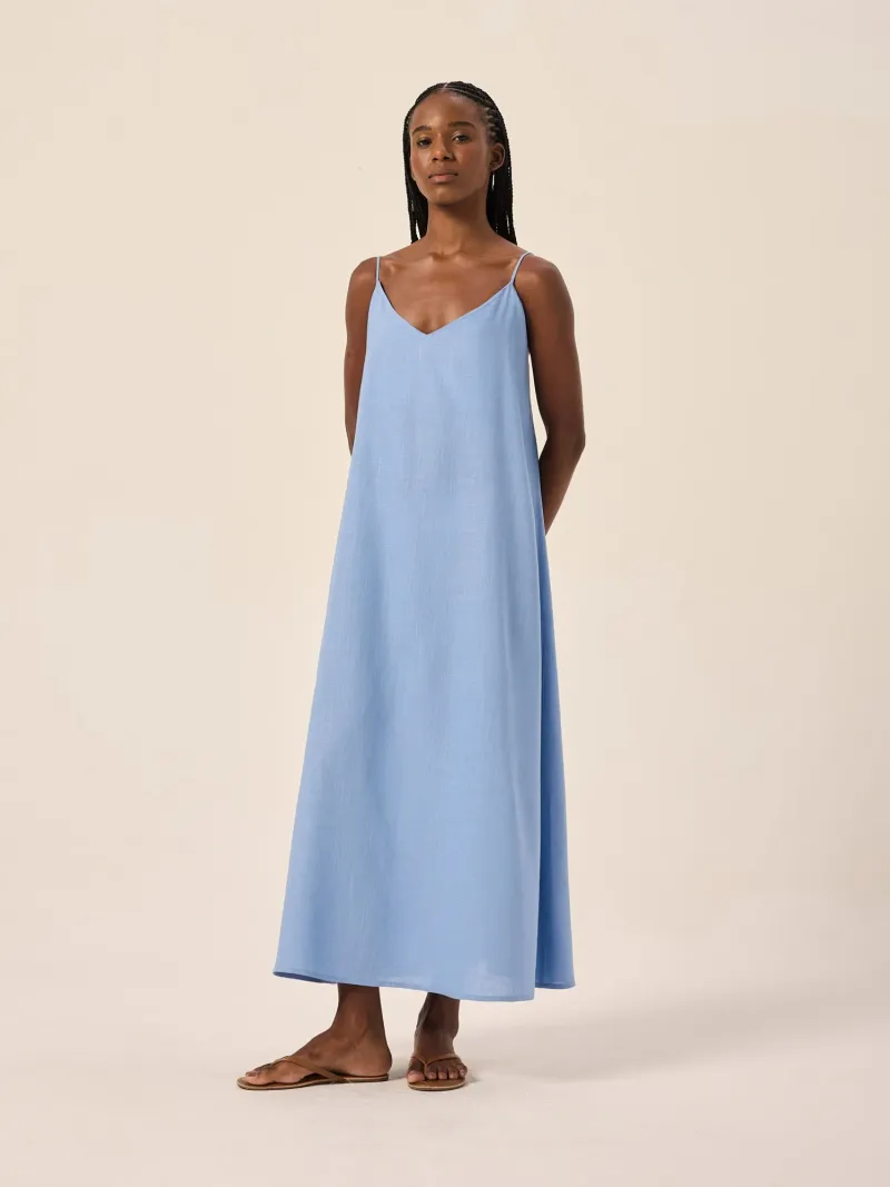 Vestido Flora Porto Azul Ciano