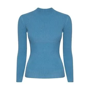 TRICOT FEMININO GOLA ALTA CANELADO