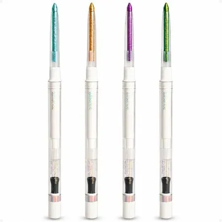 Kit Luisance Aurora: 4 Lápis Holográfico Com Apontador: Cristal, Púrpura, Verde e Dourado