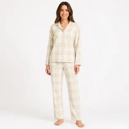 Pijama Feminino Manga Longa Na Flanela - Sara Confeçcões