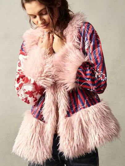 Bohemela Jaqueta regular de manga longa com acabamento deshilachado para mulheres, em tecido trançado, para outono/inverno