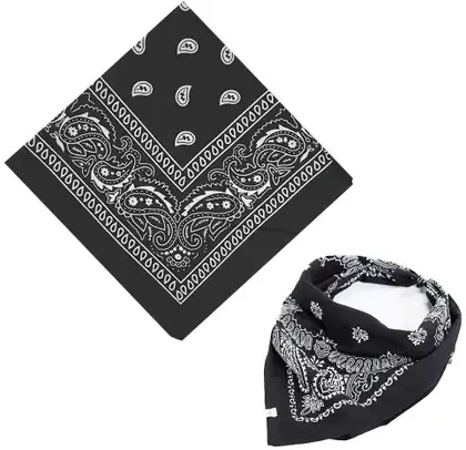 Bandana Faixa Lenço Cabelo Preto Unissex Poliéster - Lynx produções