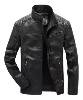 Jaqueta Couro masculina moderna resistente marrom - Vmong
