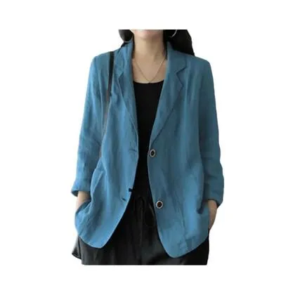 Blazer Feminino Elegante Oversized, Manga Comprida, Botão Único, Casaco Casual De Outono ZANZEA 2023