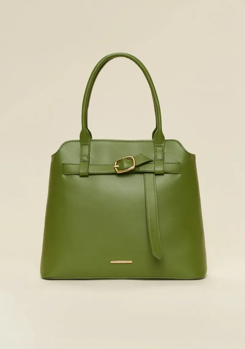 Bolsa Tote Detalhe Fivela Verde