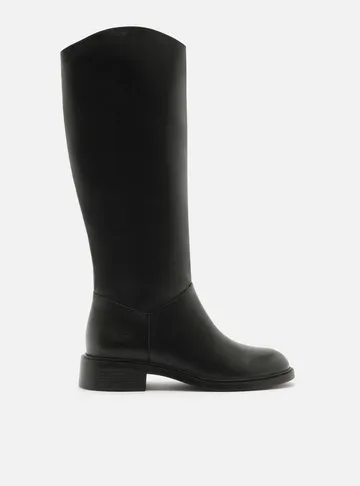 Bota Preta Cano Longo Salto Baixo Montaria