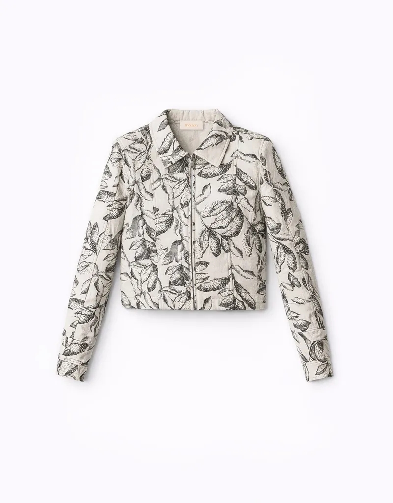 Jaqueta Jacquard Poa Folhagem