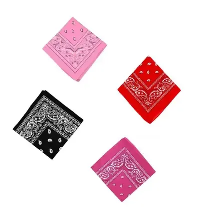 Kit 4 Bandanas Faixa Lenço Unissex Poliéster Cor Sortida - Lynx produções