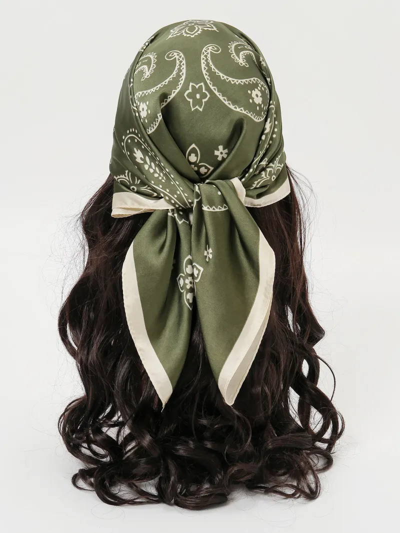 1 Peça Lenço Bandana Estampa Floral e Paisley da Moda Boho, Lenço para Cabeça de Mulher, Faixa de Cabelo, Faixa de Cabeça ideal para realçar seu visual