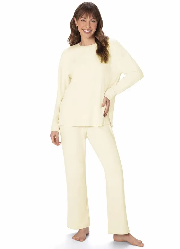 Pijama em Tricot Bege