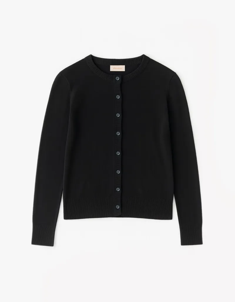 Cardigan Tricot Básico Botões Preto