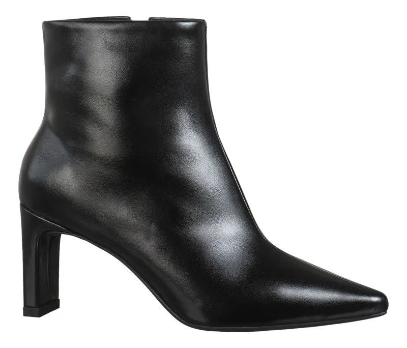 Bota Feminina Cano Curto Bico Fino Salto Fino Médio Ankle