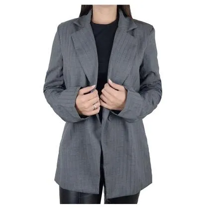 Blazer Feminino Emilia Ferrara Alongado Cinza - 012831