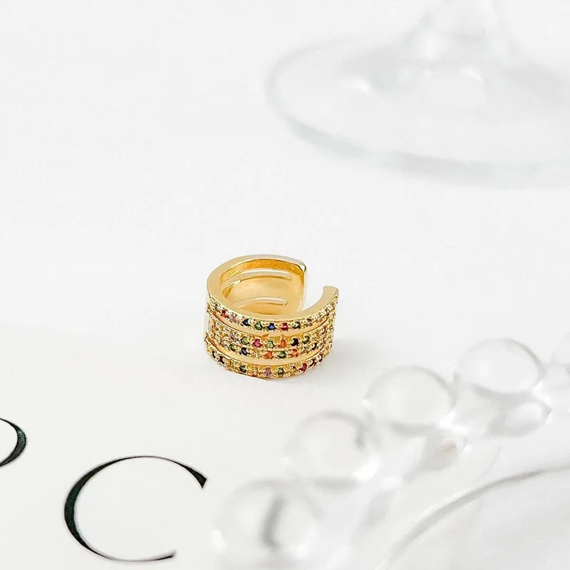 Piercing Fake Colorido Banhado a a Ouro 18k Dourado
