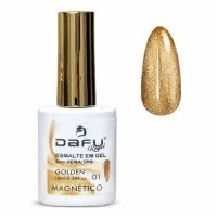 Esmalte em Gel Magnético Olho de Gato Golden Aura 10ml Sem HEMA/TPO (Unidade) Dafu