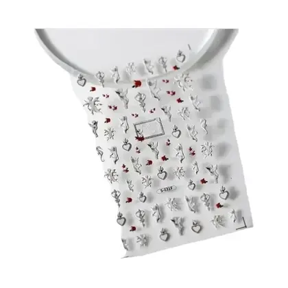 Adesivos De Unha 3D Autoadesivos De Flor De Lótus Petúnia Vermelha Para Mulheres, Com Design De - Rhstoe