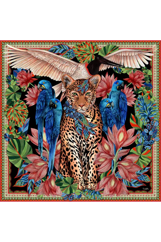 Lenço Pantanal em cetim de poliéster | 50x50cm
