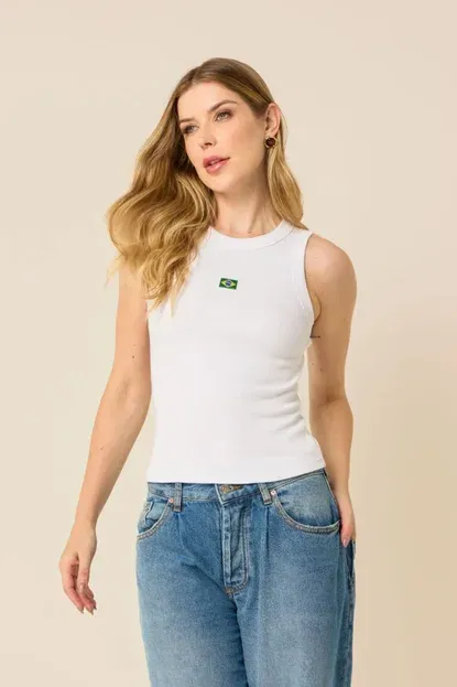 Regata Canelada Brasil - Off - White