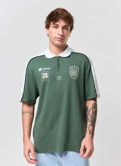 camiseta polo comfort brasil guaraná
