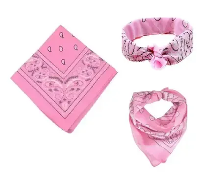 Bandana Faixa Lenço Cabelo Rosa Claro Unissex Poliéster - Lynx produções