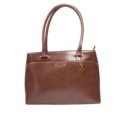Bolsa Feminina Rafitthy Tote Grande Verniz Marrom