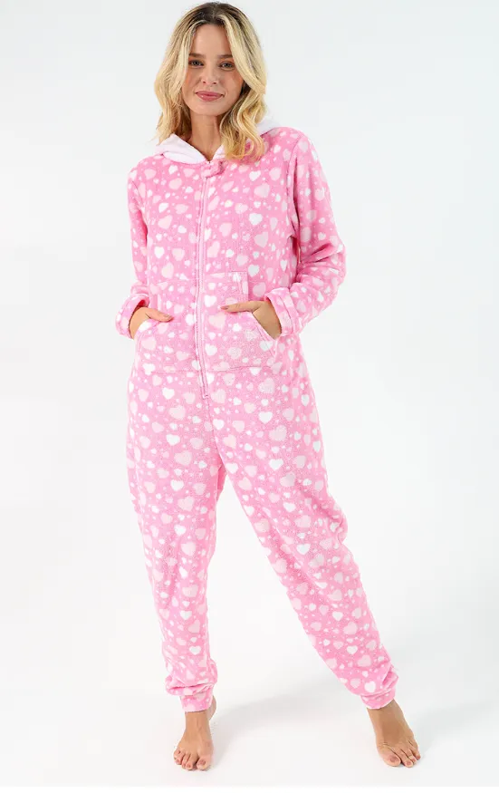 Macacão Pijama Feminino Plush Marisa Rosa