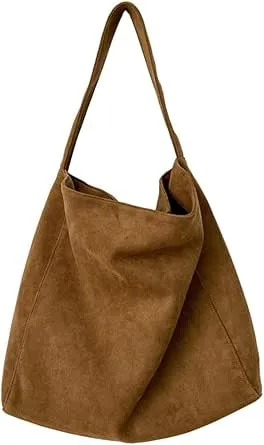 Bolsas Hobo femininas de camurça despojada, bolsa de ombro, bolsa transversal, bolsa de veludo cotelê, alça superior, bolsa universitária